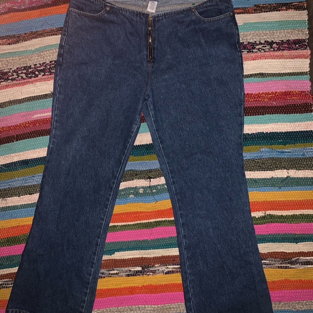 Blue Flare Wide Leg Jeans with Classic Denim Style